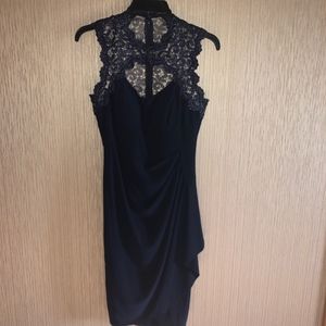 Xscape navy illusion dress